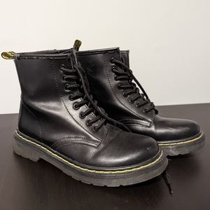 Leather Combat Ankle Boots, Doc Marten Look-Alikes